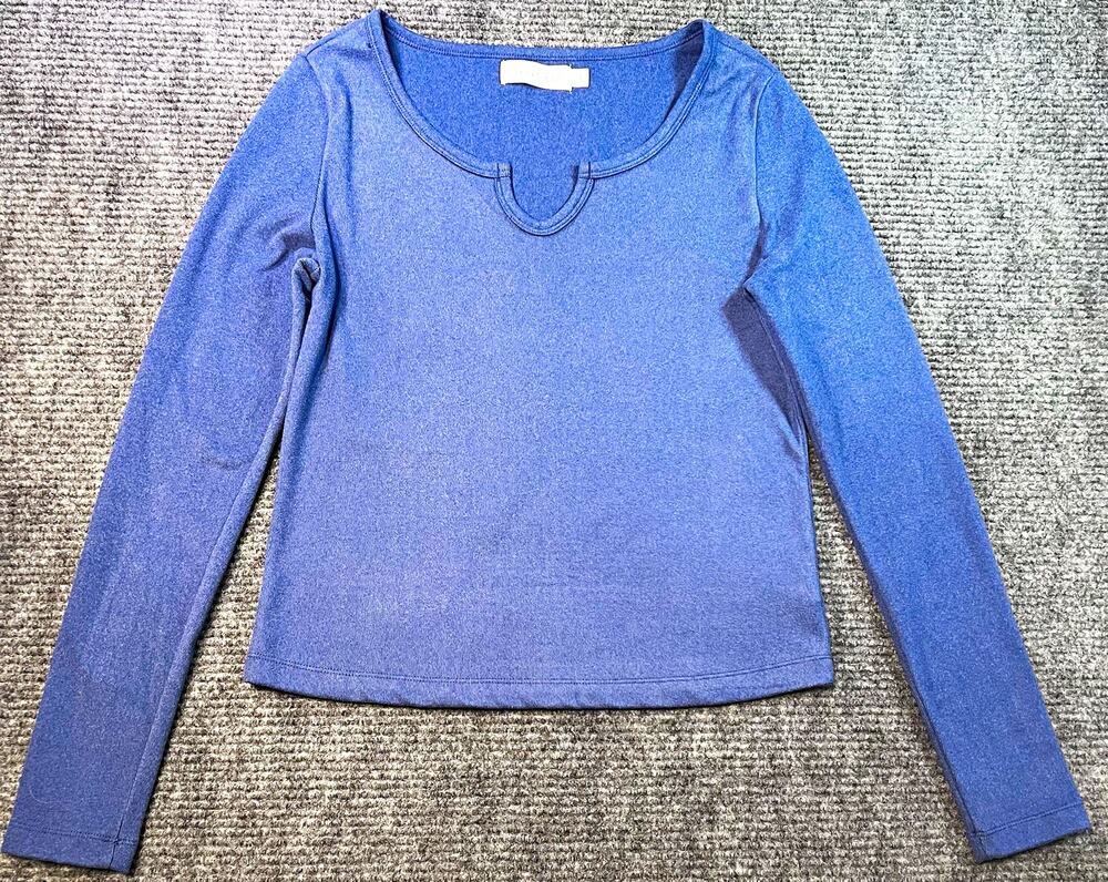 Dakota Blue Women’s Blue Cutout Scoop Neck Long Sleeve Knit Top – Size L